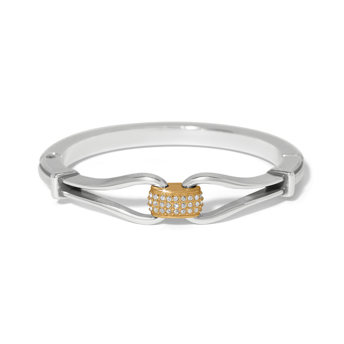 Meridian Classic hinged bangle bracelet featuring fine quality crystals in a silver-tone finish.