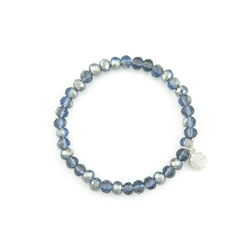 Stretchy bracelet with faceted glass beads in mixed colors