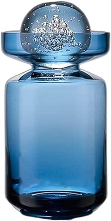Clear glass vase with a sleek cylindrical shape and smooth finish.