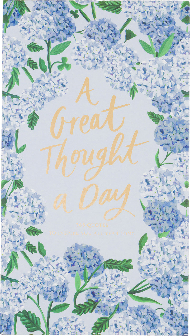 Thimble Press journal with hydrangea floral cover featuring daily reflection prompts