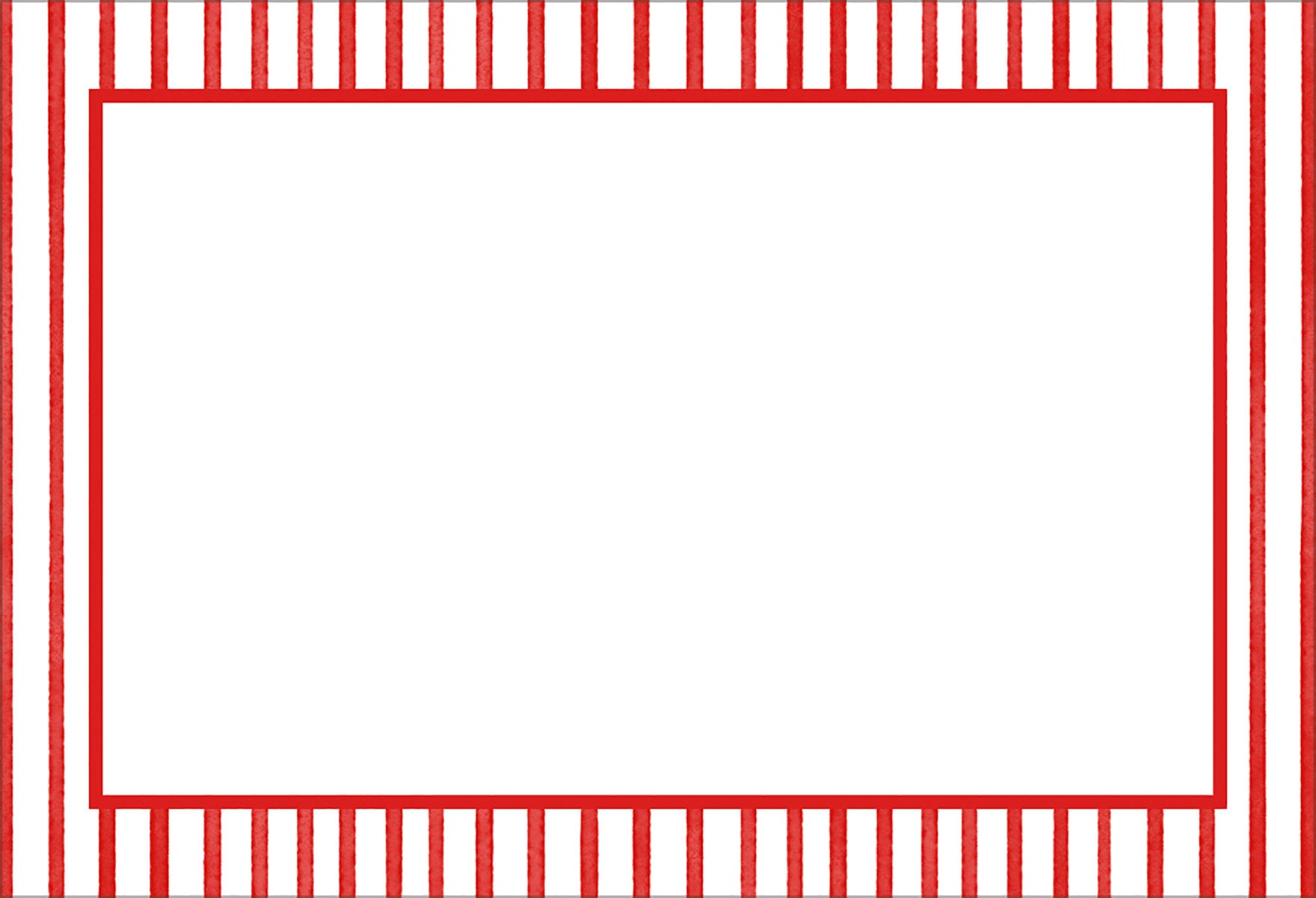 Red pinstripe classic folded place cards measuring 9 cm by 5.75 cm.