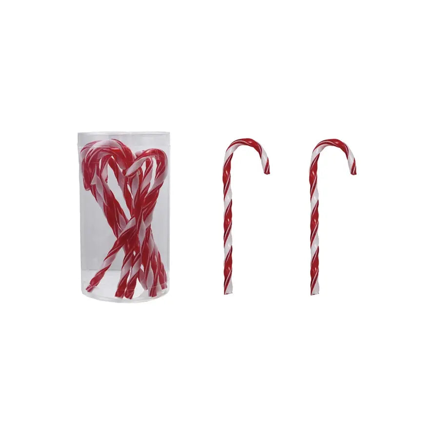 Plastic Candy Cane Drink Stirrers With Stripes - Sold as Set