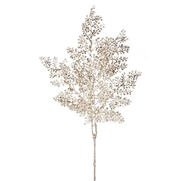 Tall plastic glitter spray sculpture with a vertical cylindrical shape featuring scattered silver sparkles.