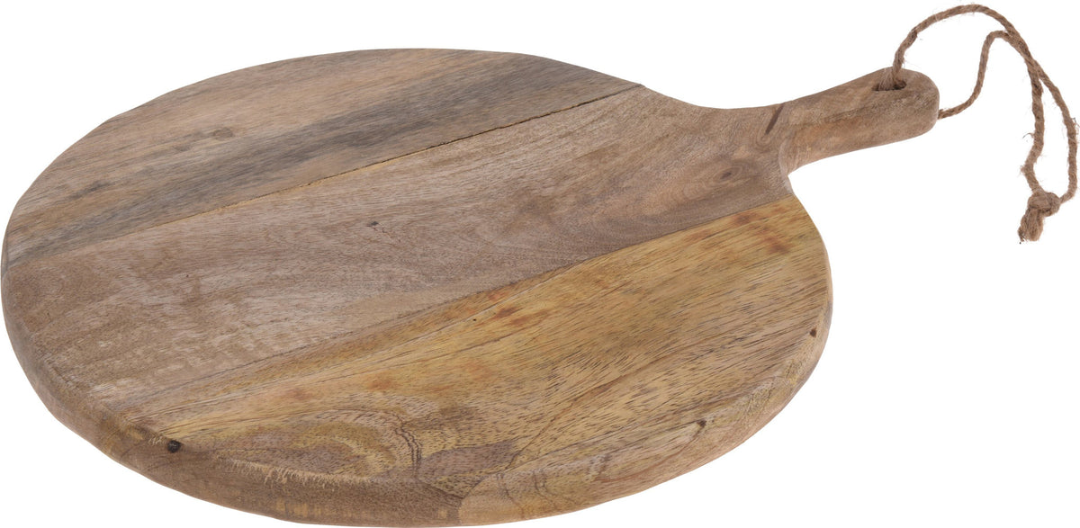 Oval natural wood serving plate with smooth organic finish