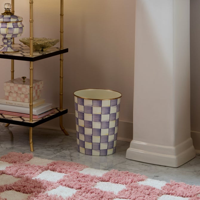 Violet Check Waste Bin