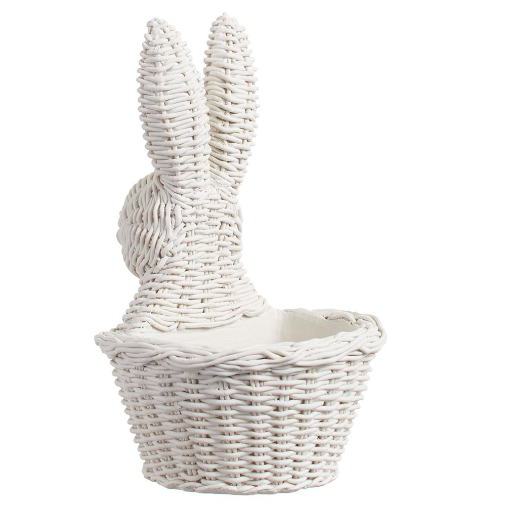 11.5" Bunny Planter White