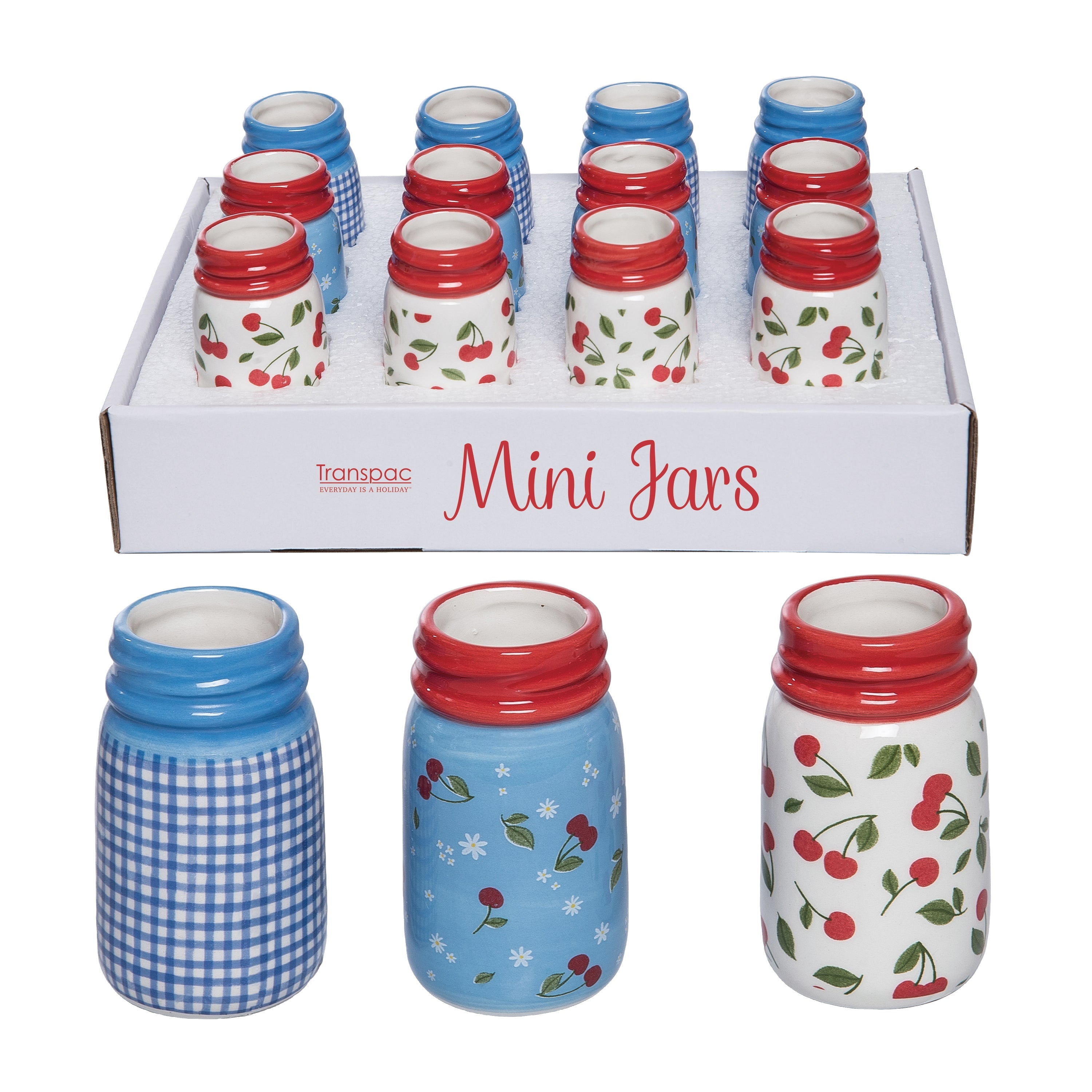Dol Mini Cherry jar from Cottage Lane collection in clear glass with a cherry-colored lid.