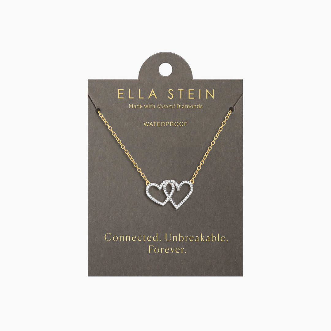 Waterproof Two Hearts Pendant Necklace