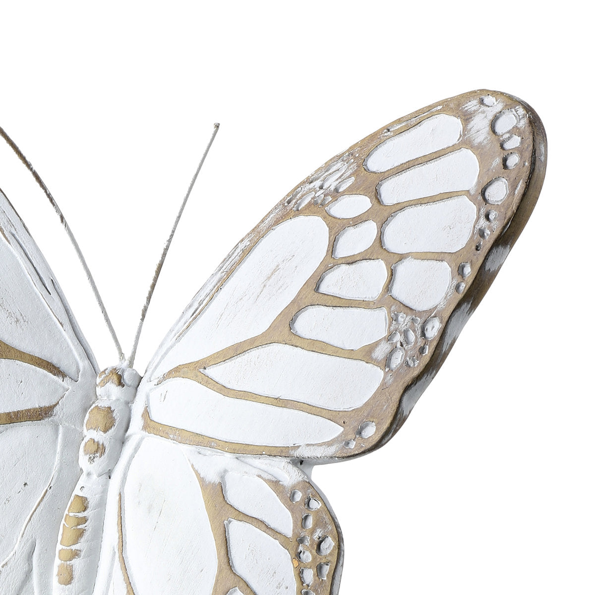 Resin butterfly with wood grain finish in natural tones