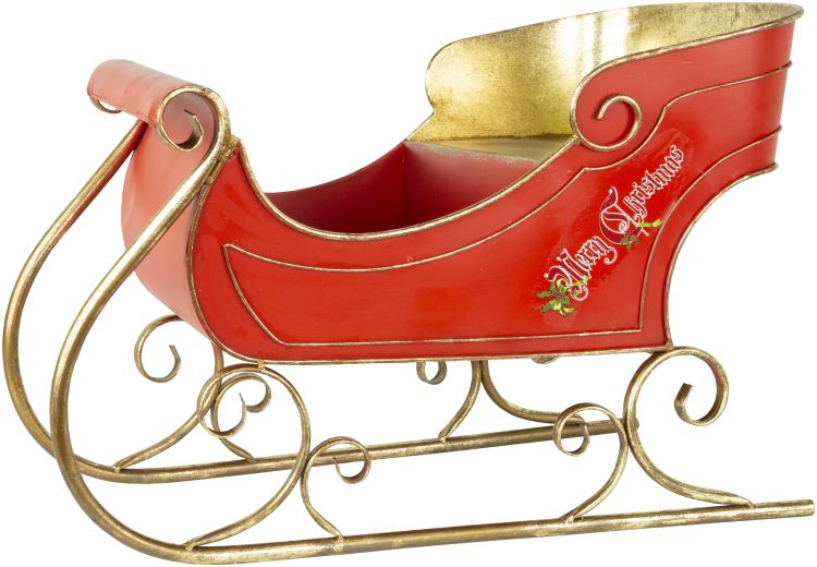 Santa's Sleigh decorative piece in dark wood with intricate sleigh silhouette.