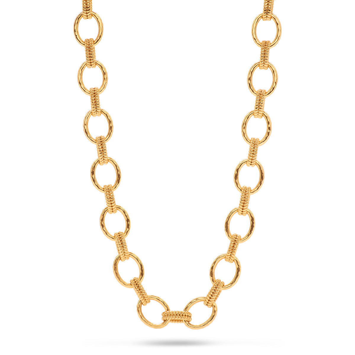 Gold-plated brass Cleopatra Regal Link necklace with chain link pattern.