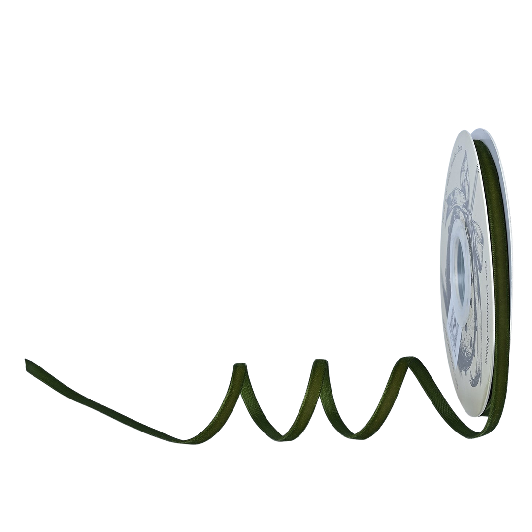 Sage Green Velvet Finishing Ribbon 1/4"
