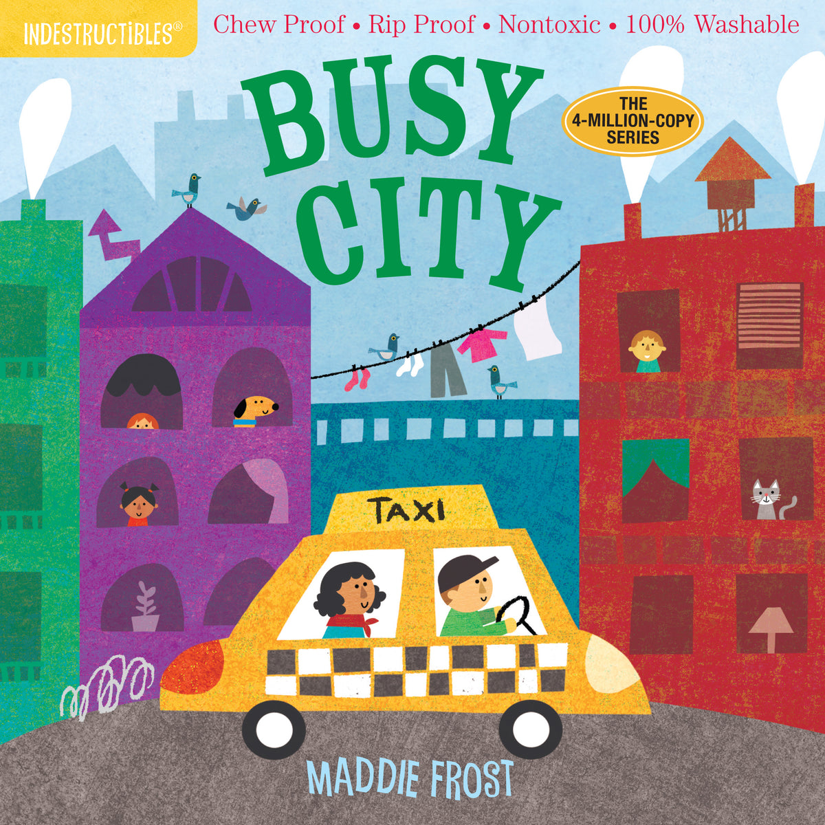 Indestructibles book with bright illustrations on a durable waterproof cover.
