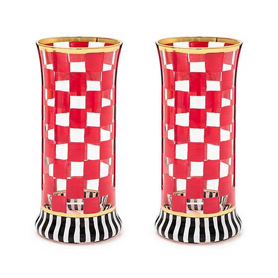 Hand-painted gold lustre highball glass with a classic cylindrical shape.
