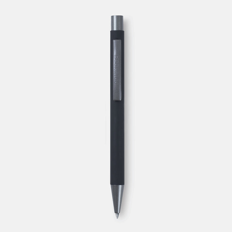 Black Bookaroo Pen with soft coated grip and ballpoint tip
