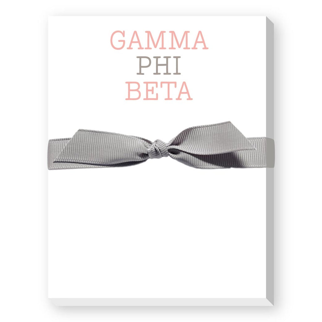 Sorority Colors Greek Mini Notepad with a colorful sorority-themed pattern on its cover.