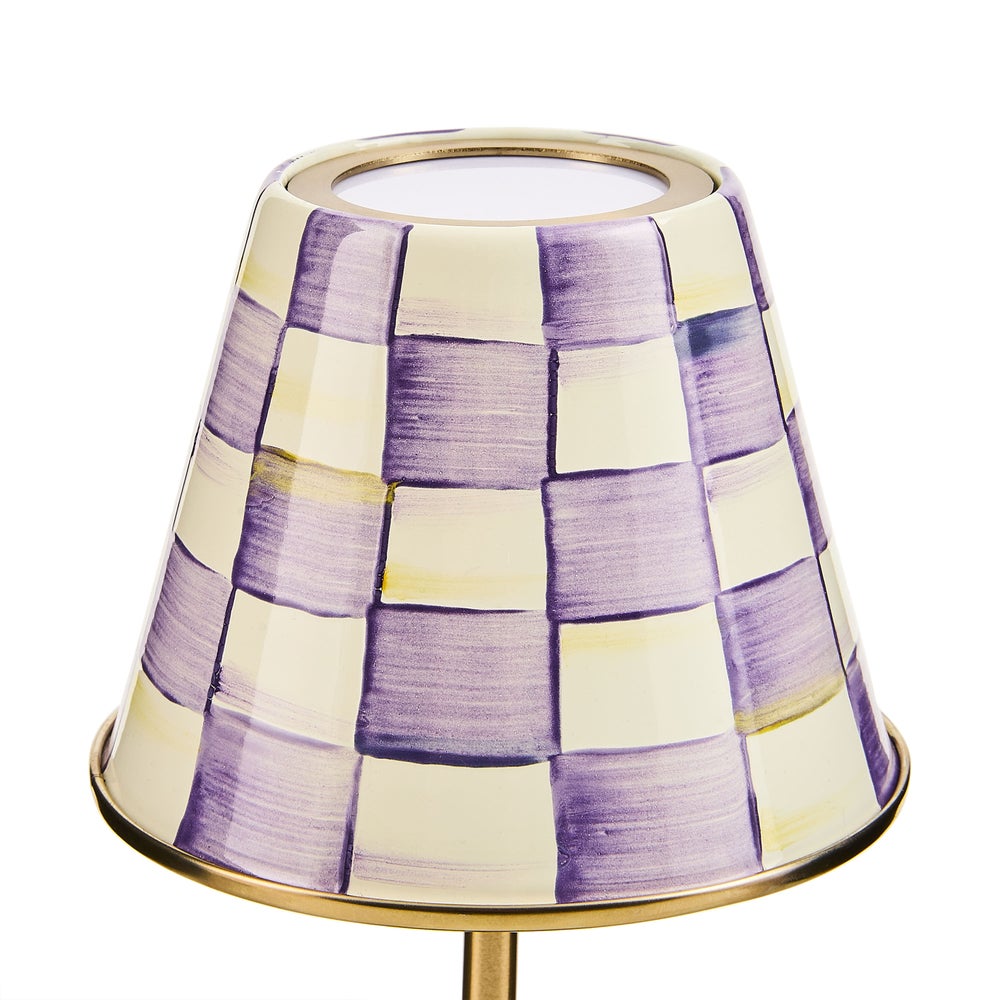 Violet Check LED Rechargeable Cafe Table Lamp