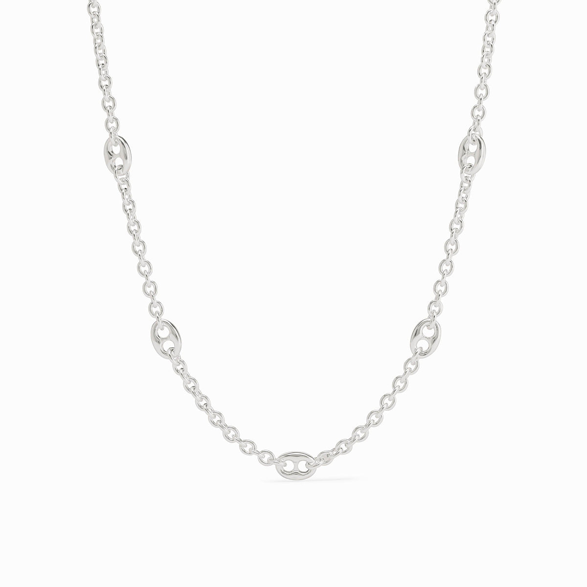 Adjustable silver-toned delicate station necklace with lobster clasp