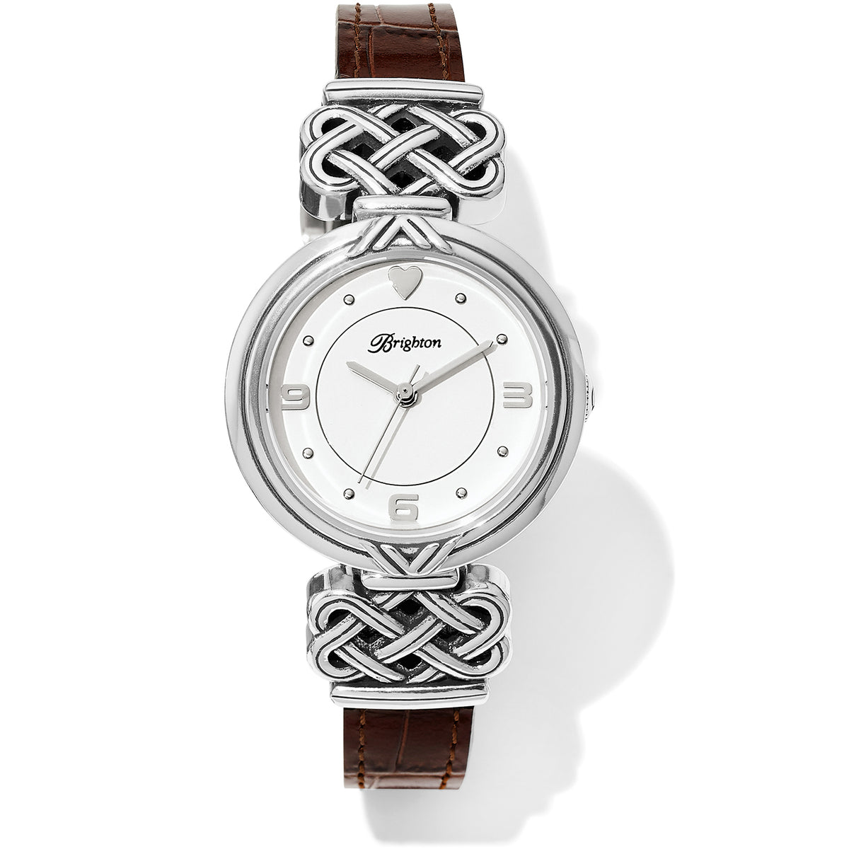 Galway reversible watch with brown leather band on black dial
