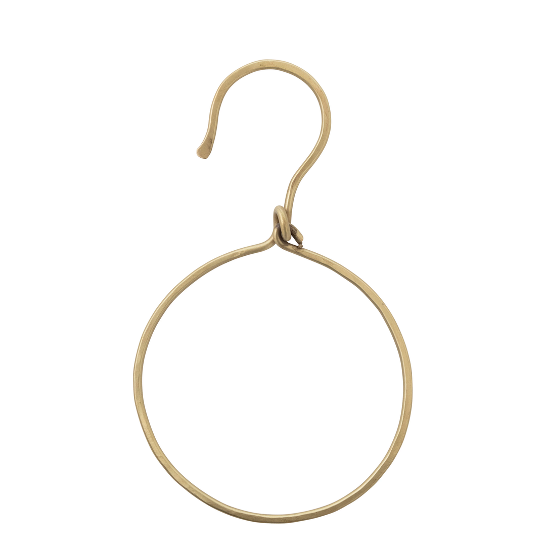 Metal Ring with Hook - Brass Finish