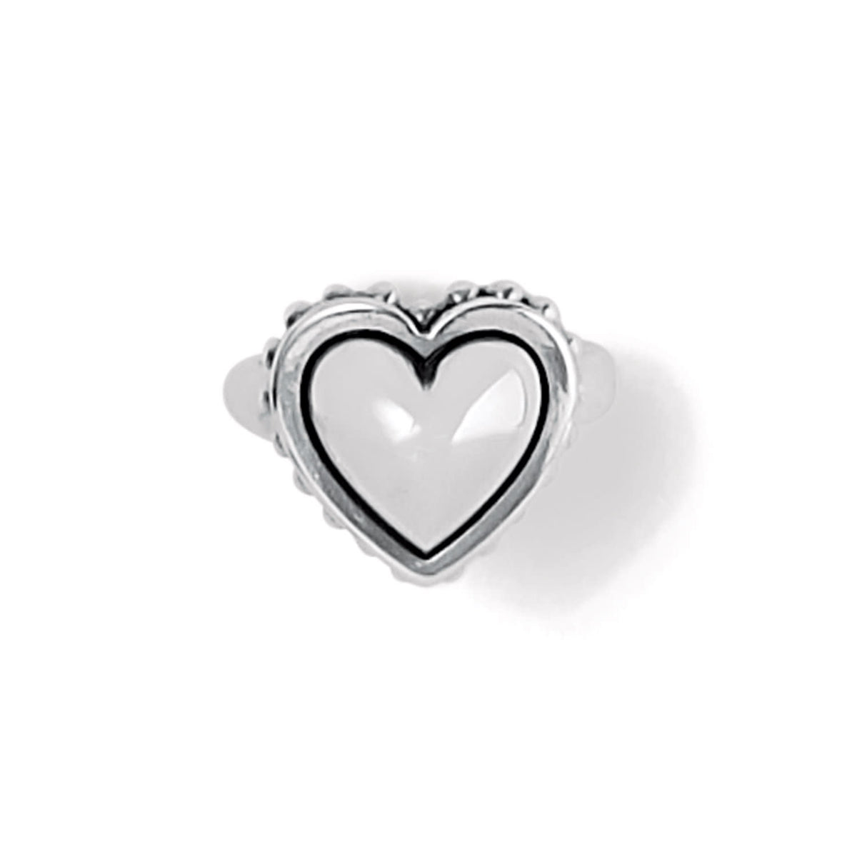 Silver plated bold heart ring with sculptural finish