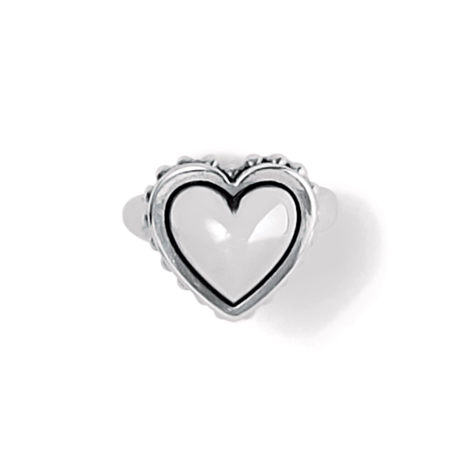 Silver plated bold heart ring with sculptural finish