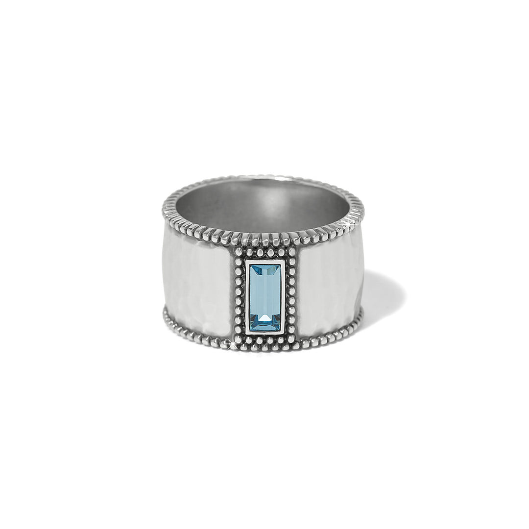 Pretty Tough Gem Aqua Wide Band Ring