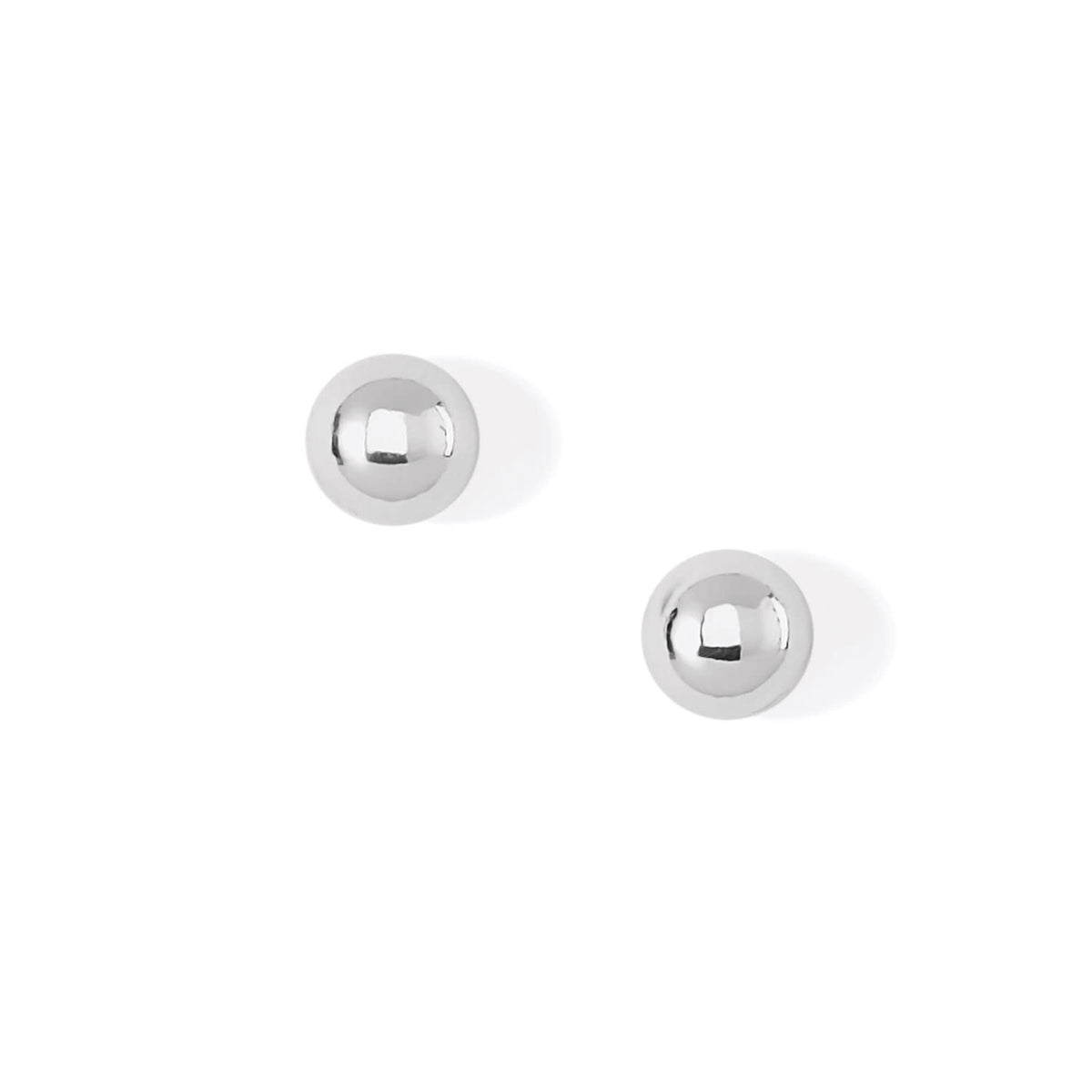 Silver plated stud earrings with flat disc backs featuring a studded post design.