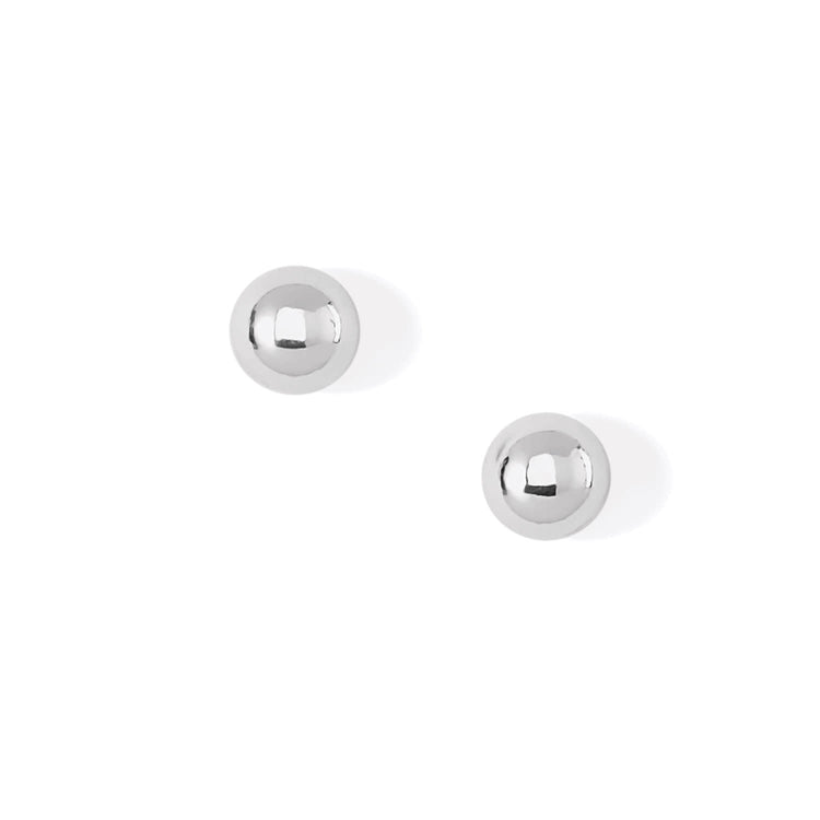Silver plated stud earrings with flat disc backs featuring a studded post design.