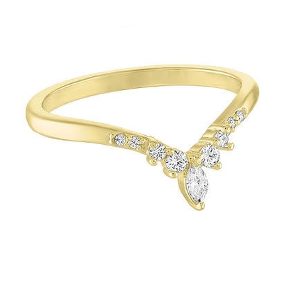 Gold layered ring with princess cut cubic zirconia stones