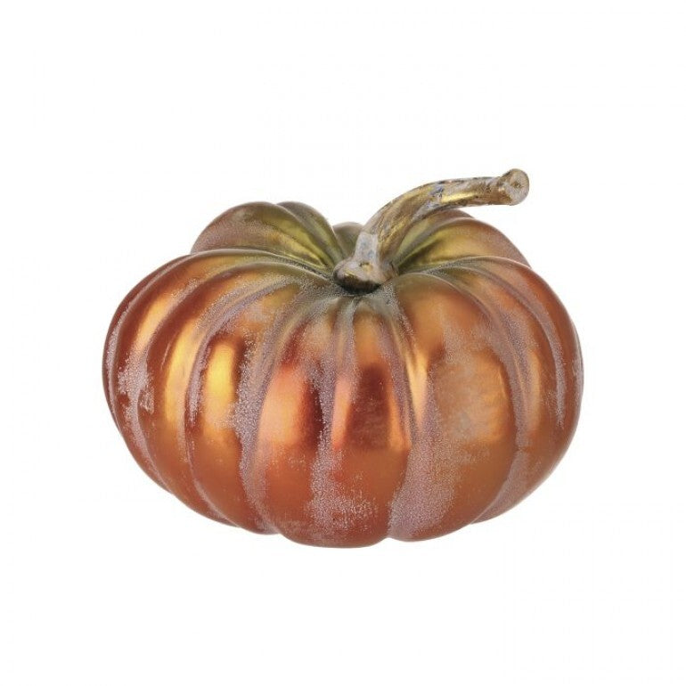 Nine-inch metallic autumn latex pumpkin with a textured surface.