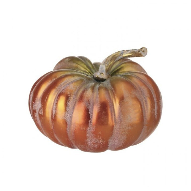 Nine-inch metallic autumn latex pumpkin with a textured surface.