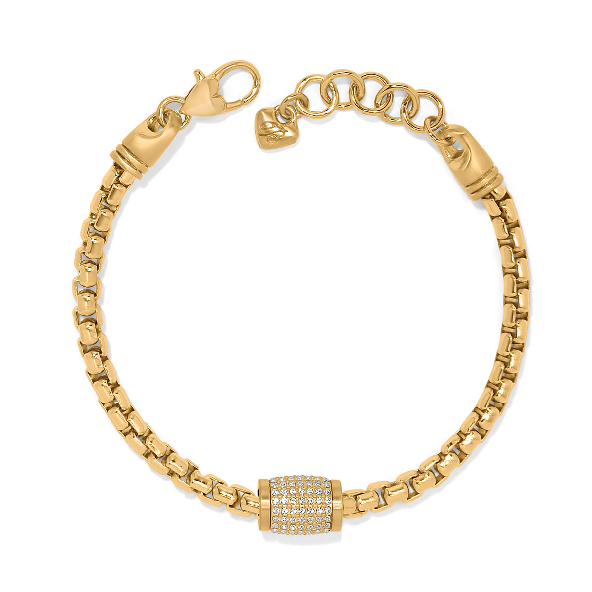 Gold-plated Meridian Solis Station bracelet featuring fine quality crystals with a lobster claw closure.