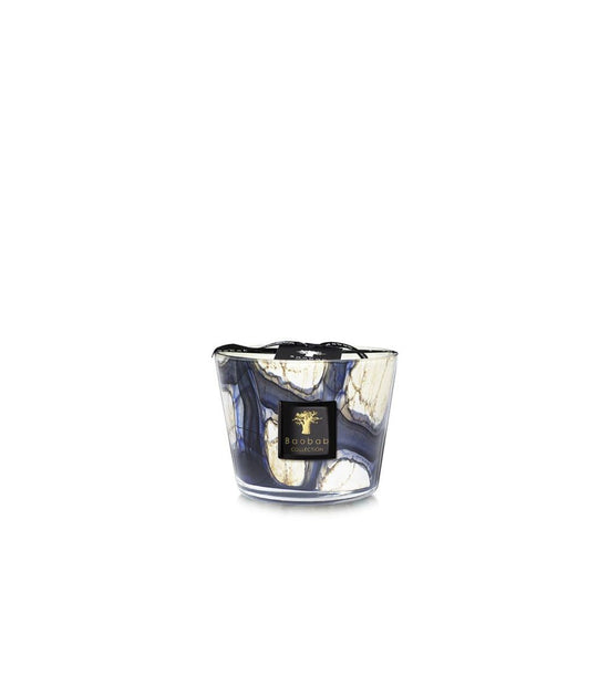 Lazuli candle stones in blue with cardamom sea salt musk fragrance