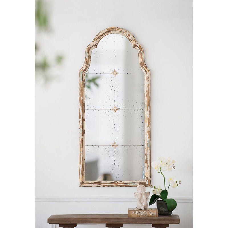 Moorish framed mirror with dark wood finish and ornate detailing