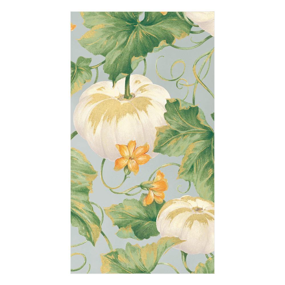 White triple-ply paper guest towel with subtle printed design.