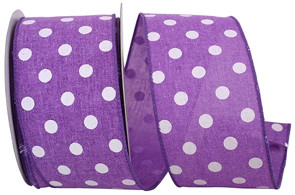 Aspirin Dot Linen Wired Edge, 2-1/2 Inch, 10 Yards