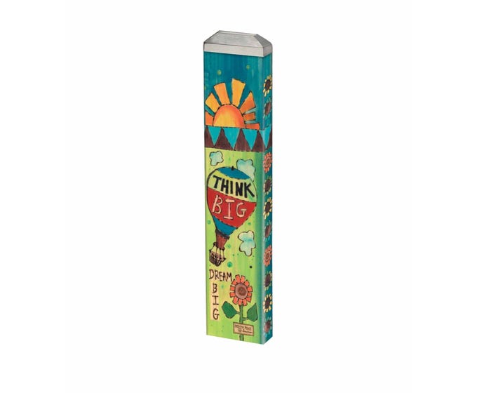 Mini art pole measuring 13 inches with a rectangular cross-section.