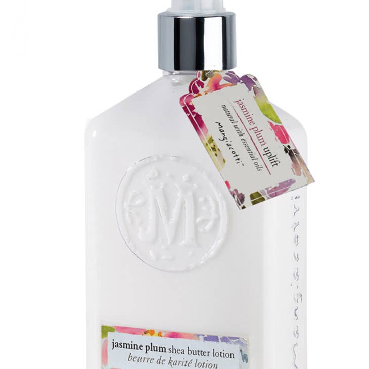 Jasmine Plum Shea Butter Lotion bottle with a pump dispenser