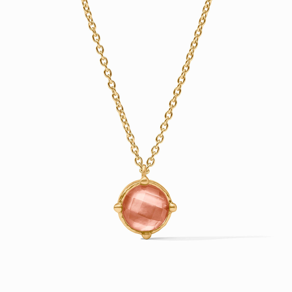 Honeybee solitaire necklace with faceted gemstone on adjustable cable chain