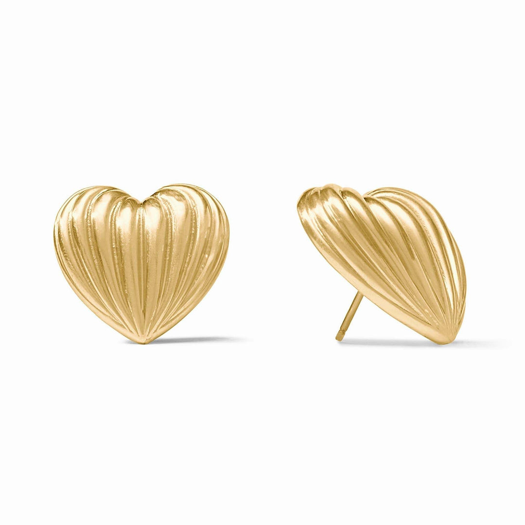 Puffy Heart Statement Stud Gold