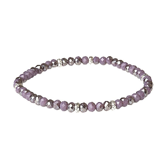 Silver accent mini crystal bracelet with a delicate chain link design.