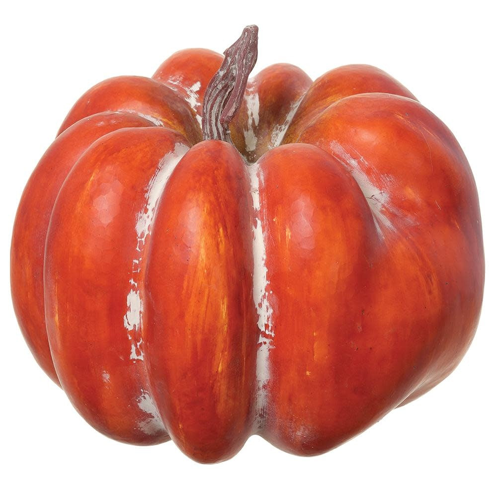 6.25-inch rust-colored foam pumpkin with a classic round silhouette.