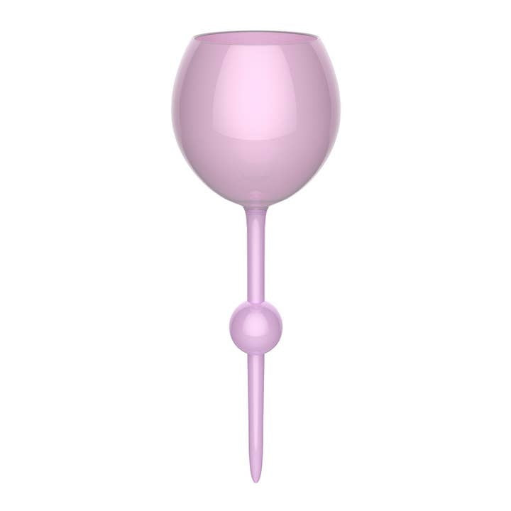 Purple haze beach glass tumbler with a smooth rim designed for outdoor use.