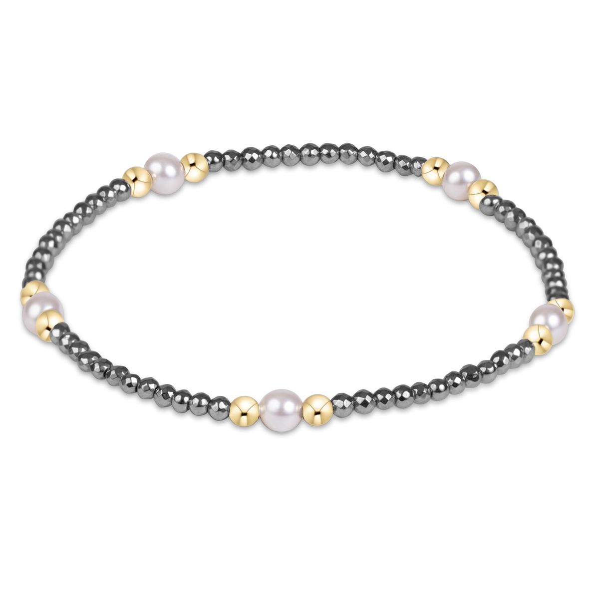 Purpose Pearl 4mm Silver Faceted Hematite Bracelet