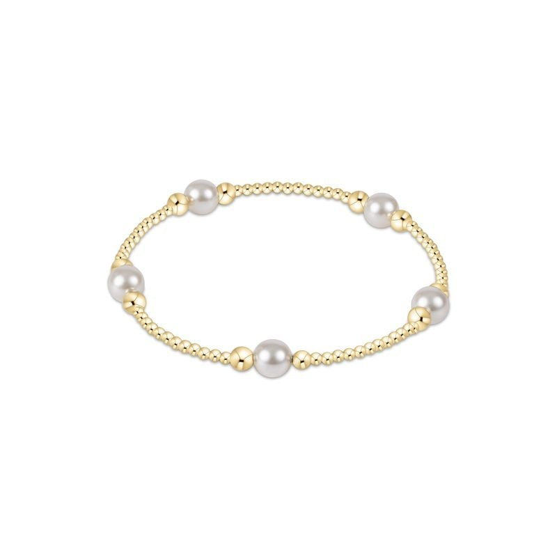 Gold Purpose Pearl bracelet featuring luminous pearls with a gold accent bead.