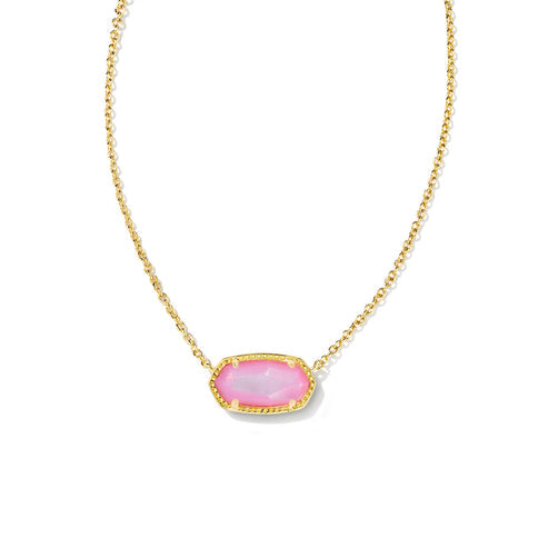 Gold Elisa Short Pendant Necklace on a chain with lobster clasp