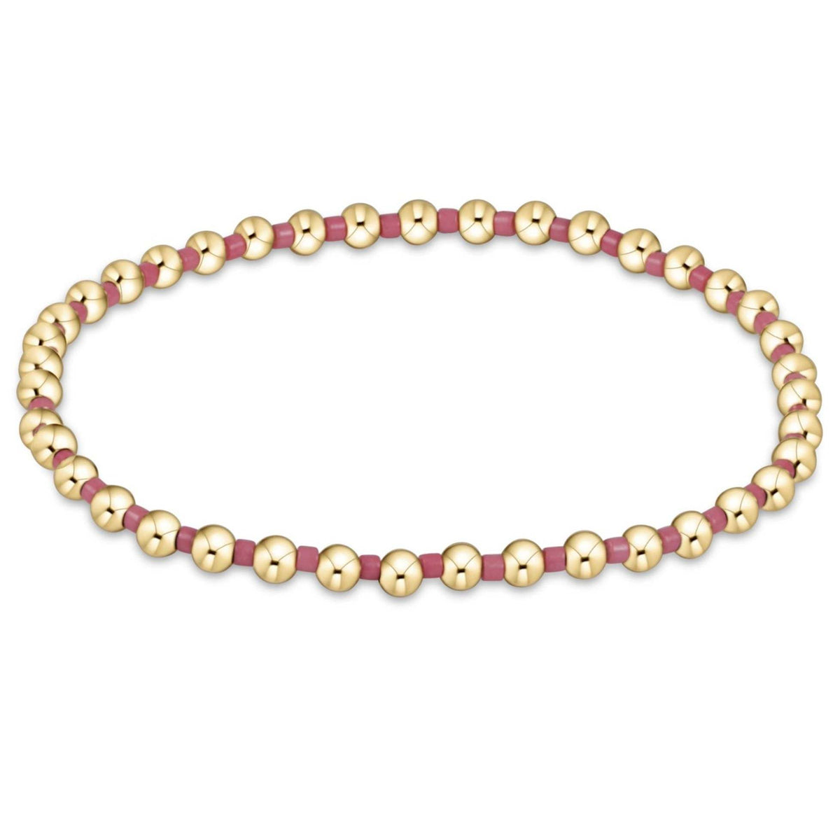 Hope Grateful bracelet featuring mixed 2mm seed beads in spring colors with gold-filled accents on elastic cord.