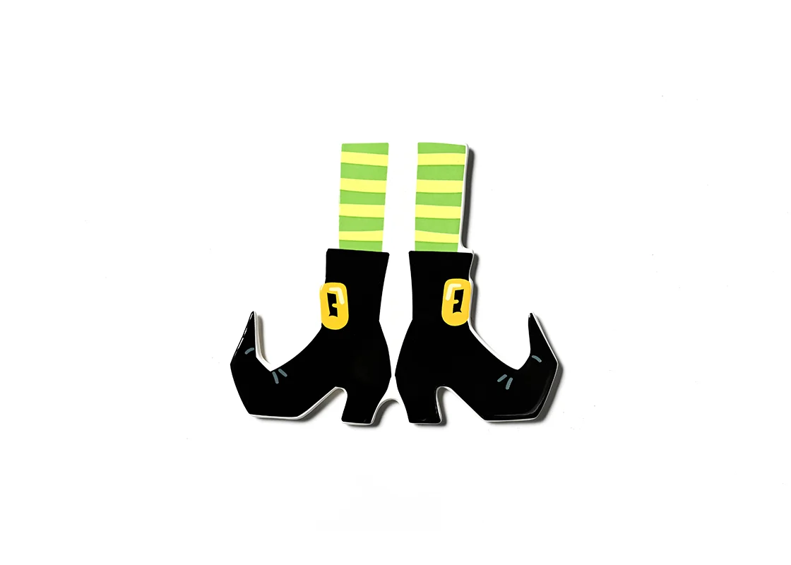 Witchy Witch Boots Big Attachment with green-striped socks and black curly-toed boots.