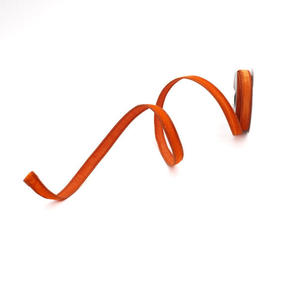 .75-inch wired velvet ribbon with luster finish in a solid color.